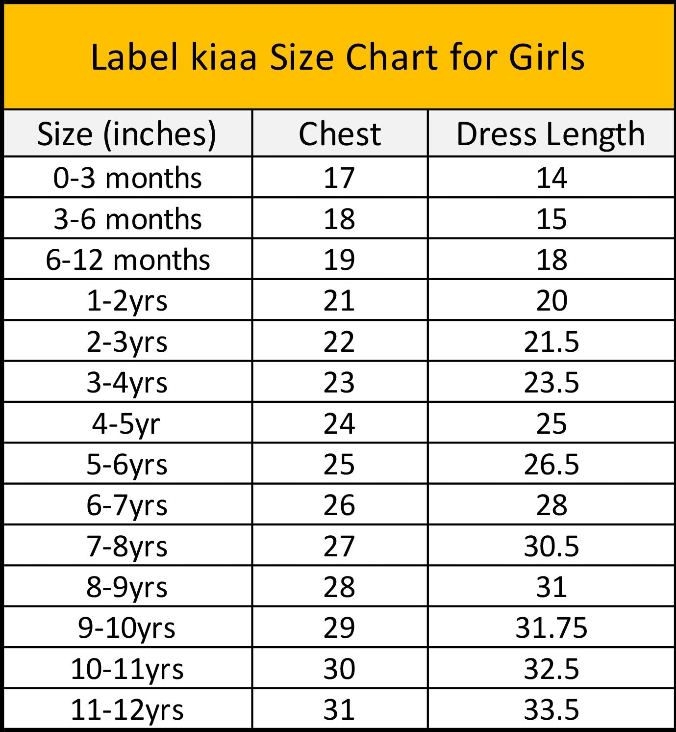 Size Chart