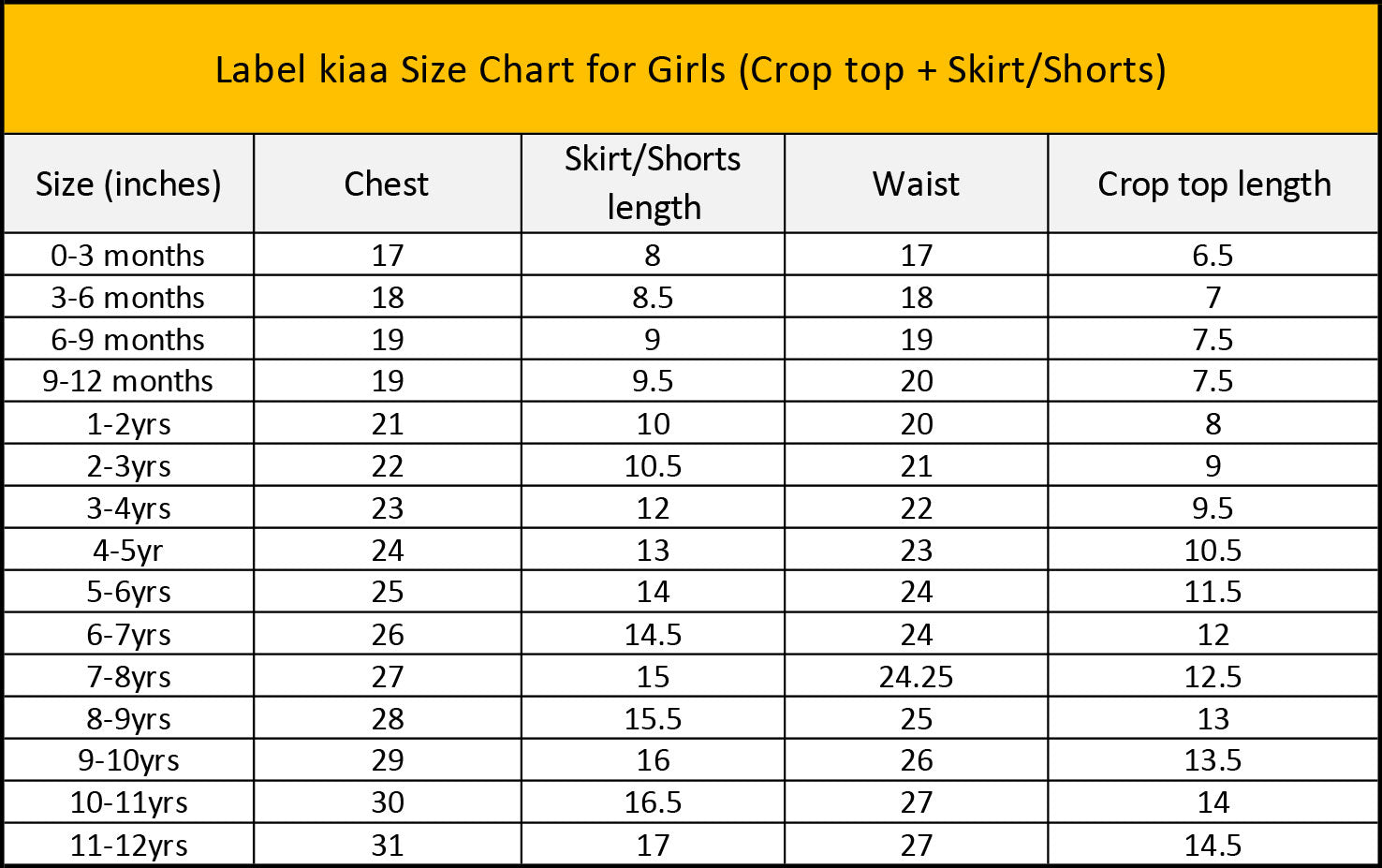 Size Chart